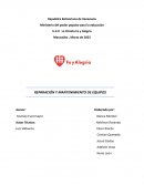 Reparación y mantenimiento de equipos