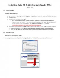 Installing Agile EC 3.5.01 for SolidWorks 2014. Página 1