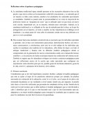 Reflexiones sobre el quehacer pedagógico