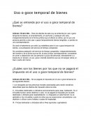 Uso o goce temporal de bienes