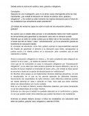 Debate sobre la instrucción pública, laica, gratuita y obligatoria