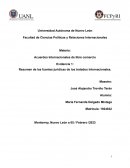 Resumen de las fuentes jurídicas de los tratados internacionales