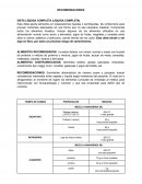 Recomendaciones nutricionales. Dieta líquida completa