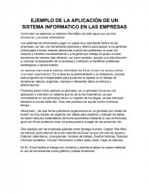 Ejemplo de la aplicación de un sistema informatico en las empresas. Página 1