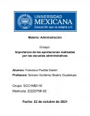 Escuelas administrativas “La importancia de sus aportaciones”