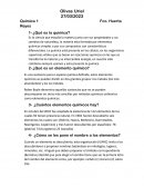 Evaluación Diagnostica (Bachillerato) ¿Qué es la química?
