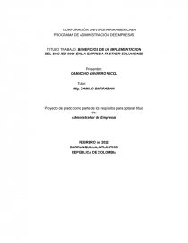 Beneficios de la implementacion del SGC ISO 9001 en la empresa Fasther soluciones. Página 1