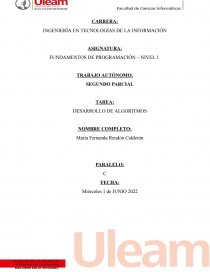 Desarrollo de algoritmos. Página 1