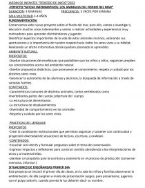Proyecto:“Afiche informativos: los animales del fondo del mar“. Página 1