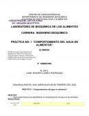 Comportamiento del agua en alimentos