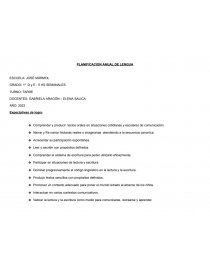 Planificacion anual de lengua 1°. Página 1