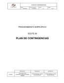 Procedimiento plan de contingencias