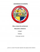 Ética y desarrollo profesional. Educación a distancia