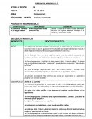 Proceso didáctico : Leemos una receta