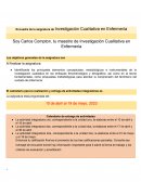 Encuadre de la asignatura de Investigación Cualitativa en Enfermería