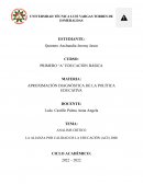 Analisis crítico La alianza por calidad de la educación (ACE) 2008