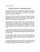 Reporte de lectura: La importancia de leer
