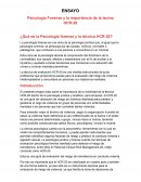 Psicología Forense y la importancia de la tecina HCR-20