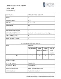 Fundamentos de Filosofia Programa 2023. Página 1