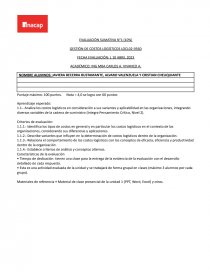 Gestión de costos logísticos. Página 1