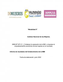 Impulsar el empoderamiento económico de las mujeres en el municipio. Página 1