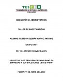 Principales problemas de las empresas y su solucion de RRHH