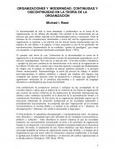 Organizaciones y modernidad: continuidad y discontinuidad en la teoría de la organización