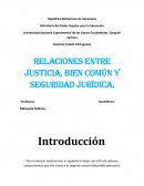 Relaciones entre Justicia, Bien Común y Seguridad Jurídica