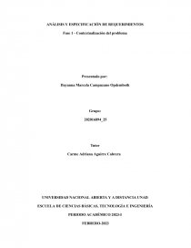 Análisis y especificación de requerimientos. Página 1
