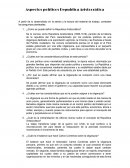 Aspectos políticos Republica Aristocrática
