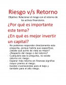Acciones y riesgos. Relacionar el riesgo con el retorno de los activos financieros