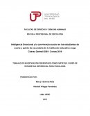 Inteligencia Emocional y la convivencia escolar en los estudiantes de cuarto y quinto de secundaria de la institución