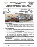 Informe de inspección de seguridad y salud en el trabajo. Taller mecánico