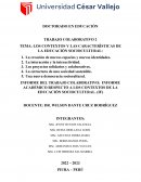 Informe del trabajo colaborativo: informe académico respecto a los contextos de la educación sociocultural (IF)