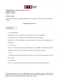 Comprensión y redacción de textos. .Esquema examen final. Página 1