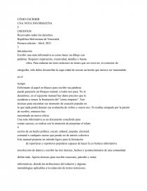 Cómo escribir una nota informativa. Página 1