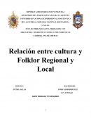 Relación entre cultura y Folklor Regional y Local