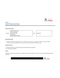 Informe “Indicadores macroeconómicos”. Página 1
