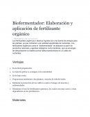 Biofermentador: Elaboración y aplicación de fertilizante orgánico