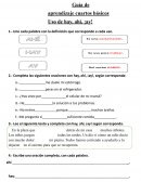 Guía de aprendizaje cuartos básicos Uso de hay, ahí, ¡ay!