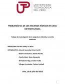Problemática de los recursos hídricos en LIma Metropolitana