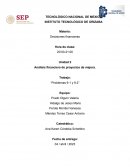 Análisis financiero de proyectos de mejora