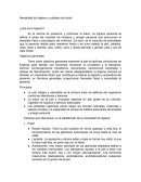 Necesidad de higiene y cuidados de la piel