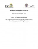 Reporte escrito acerca de la identificación de dilemas éticos y de cultura de la legalidad actual