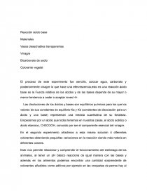 Reacción ácido base. Página 1