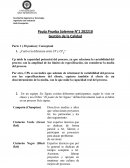 Pauta Prueba Solemne N°1 202210. Gestión de la Calidad