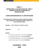 La tuberculosis un problema de salud pública importante para la población vulnerable de zonas urbanas en el Perú, años 2018- 2022