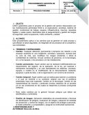 Procedimiento gestión de cambios