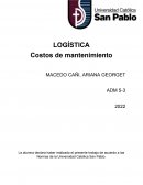 Logística. Costos de mantenimiento