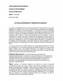 Lectura comprensiva y órdenes discursivos